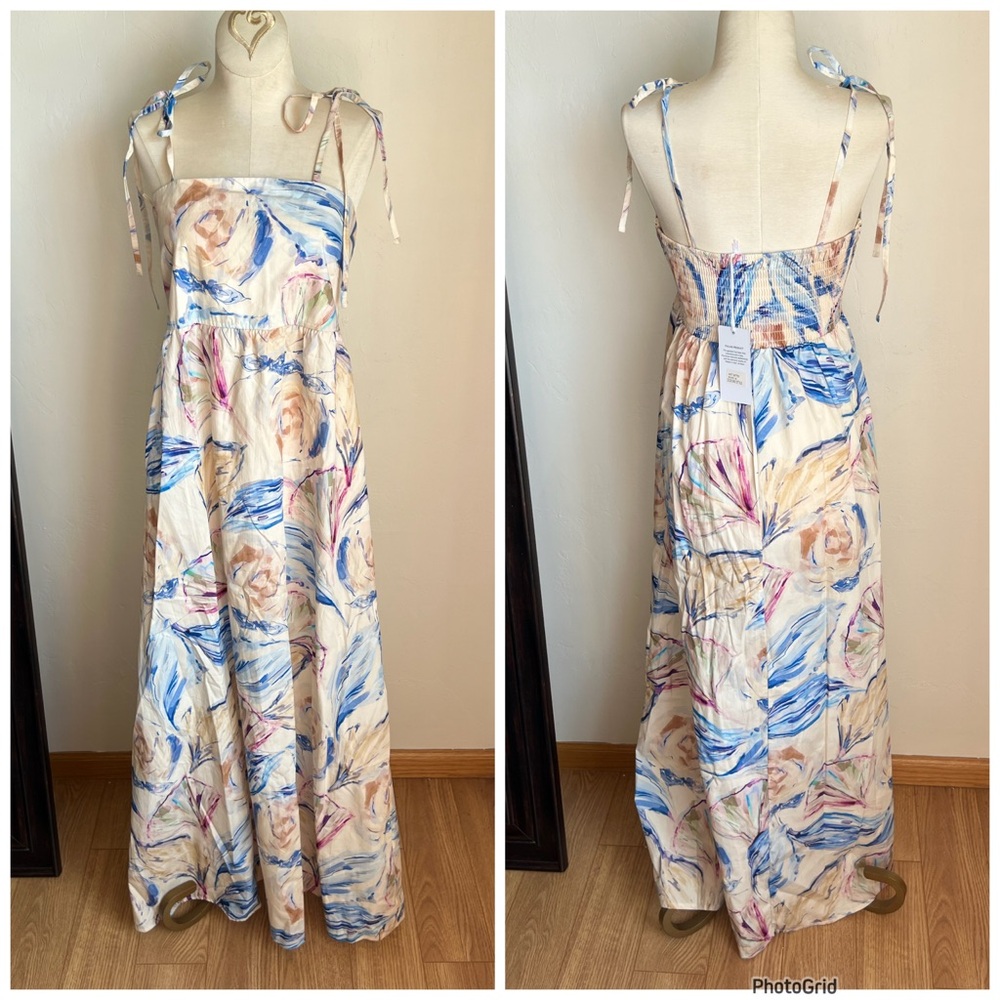 Lungo L’arno Made In Italy Sand Soft Blue Maxi Dress beach boho coastal